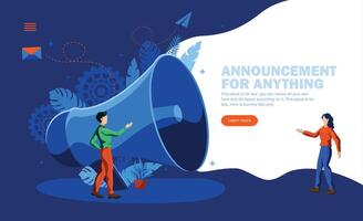 announcement concept web banner layout vector illustration concept