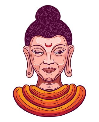 buddha close up face vector