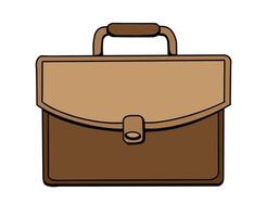 hand drawn men leather bag briefcase for business vector