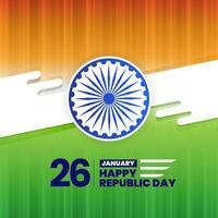 26 enero república día de India celebracion saludo con indio bandera vector