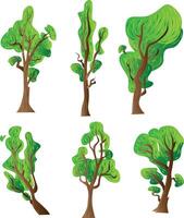 isolated trees in different shapes for background, isolated vector