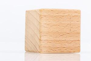 Wooden cubes on a white background photo