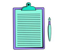 writing pad with pen vector