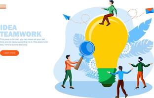 team work for building, creating idea, work vector illustration concept