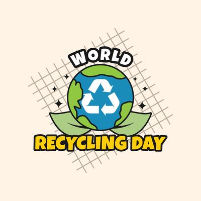 World Recycling Day Retro Style Vector Design