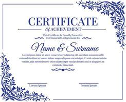 royal certificate design template vector