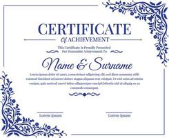 royal certificate design template vector