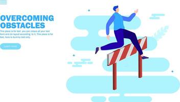 man jumping over obstacle vector