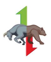 bull and bear stock market concept vector