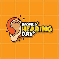 World Hearing Day Groovy Vector Design