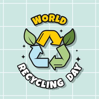 World Recycling Day Retro Style Vector Design