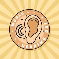 World Hearing Day Groovy Vector Design