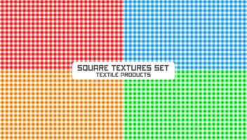 Square Textures Set, Suitable For Plaid, Tablecloths, Clothes, Shirts, Dresses, Paper, Bedding, Blankets, Quilts and Other Textile Products, Vector Illustration