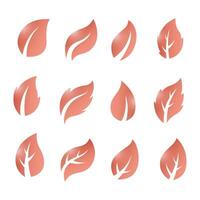 Artistic Collection of Red Leaves Set, Vector Illustration