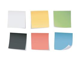 Multicolored Sticky Notes Set. Suitable For Notes, Advertising, and Other, Vector Illustration