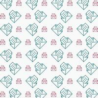 Mail symbol multicolor decorative trendy red repeating pattern vector illustration