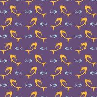 Double fish sign trendy repeating apparel pattern multicolor vector illustration background