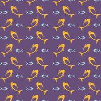 Double fish sign trendy repeating apparel pattern multicolor vector illustration background