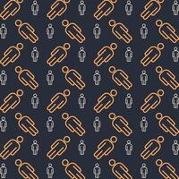 People multicolor repeating trendy pattern in dark background vector illustration