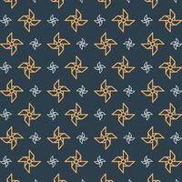 Pinwheel icon trendy repeating pattern orange color vector illustration background