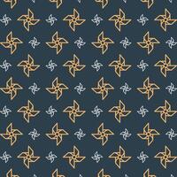 Pinwheel icon trendy repeating pattern orange color vector illustration background