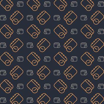Schedule multicolor repeating trendy pattern in dark background vector illustration