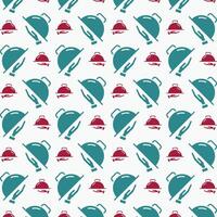 Main dish symbol multicolor decorative trendy red repeating pattern vector illustration