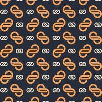 Infinity loop multicolor repeating trendy pattern in dark background vector illustration