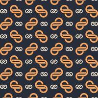 Infinity loop multicolor repeating trendy pattern in dark background vector illustration