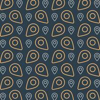Map pin icon trendy repeating pattern orange color vector illustration background