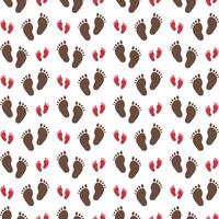 Footprint red brown repeating trendy pattern beautiful vector illustration background