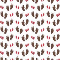 Footprint red brown repeating trendy pattern beautiful vector illustration background