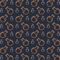 Flask multicolor repeating trendy pattern in dark background vector illustration