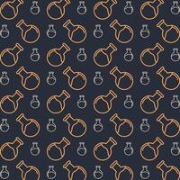 Flask multicolor repeating trendy pattern in dark background vector illustration