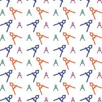 Compass architect multicolor repeating trendy pattern stylist vector illustration