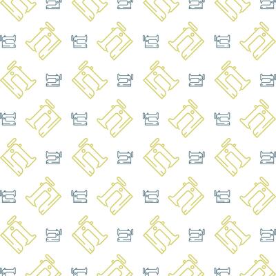 Sewing machine icon repeated lovely trendy pattern beautiful vector illustration background