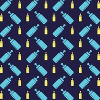 Baby bottle elements multicolor trendy pattern vector illustration background