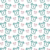 Alarm clock icon repeated stylish trendy pattern beautiful vector illustration background