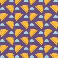 Food Tray sign trendy repeating apparel pattern multicolor vector illustration background