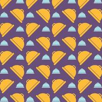 Food Tray sign trendy repeating apparel pattern multicolor vector illustration background