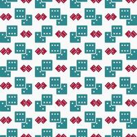 Dice symbol multicolor decorative trendy red repeating pattern vector illustration