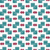 Dice symbol multicolor decorative trendy red repeating pattern vector illustration