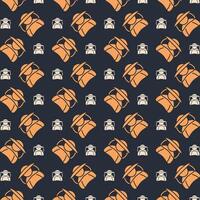 Beekeeper multicolor repeating trendy pattern in dark background vector illustration