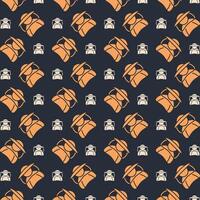 Beekeeper multicolor repeating trendy pattern in dark background vector illustration