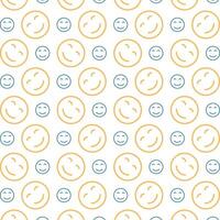 Emoticon face icon trendy repeating pattern colorful vector illustration background