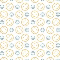 Emoticon face icon trendy repeating pattern colorful vector illustration background