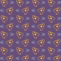 Atom sign trendy repeating apparel pattern multicolor vector illustration background