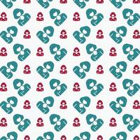 Nutritionist symbol multicolor decorative trendy red repeating pattern vector illustration