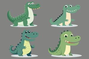 Cartoon crocodile vector illustration.