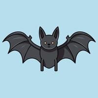 Bat animal with halloween costume cartoon vector illustration.